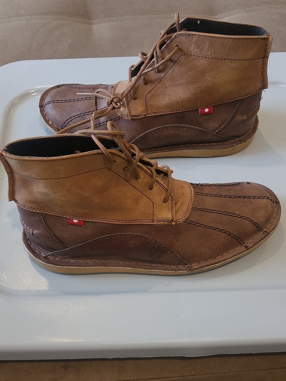 Oliberte Men's Brown Leather Lace-Up Casual Boots Size 41/8